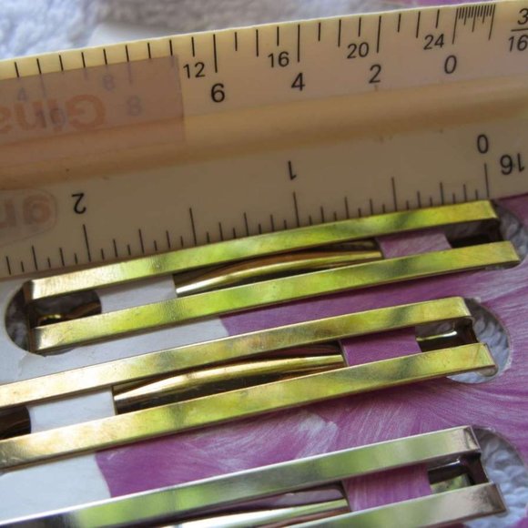 4 Goody Gold Silver Lexy Stay Tight Double Bar Metal Hair Barrettes Flat Secure - Picture 2 of 16